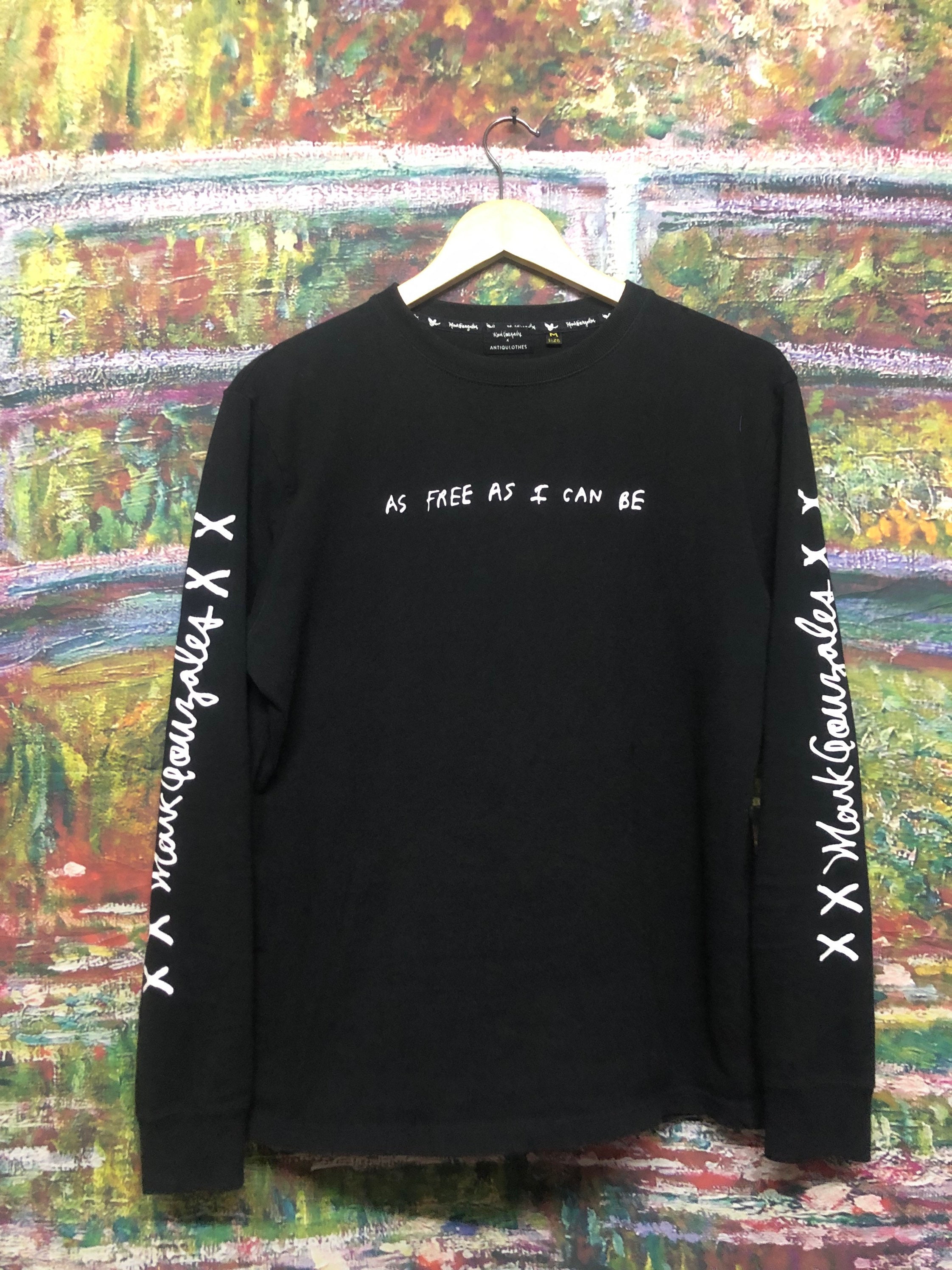 [MARK GONZALES]★SIGN LOGO COOL COTTON 2PACK LONG SLEEVE T Vintage Mark Gonzales Hoodie Print Logo Black Color Men's L