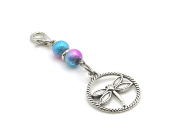 Dragonfly Charm Purse Charm Bag Charm Zipper Pull Keychain Handmade Gift