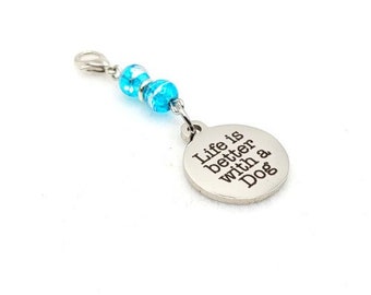 Dog Charm Purse Charm Bag Charm Zipper Pull Keychain Handmade Dog Gift