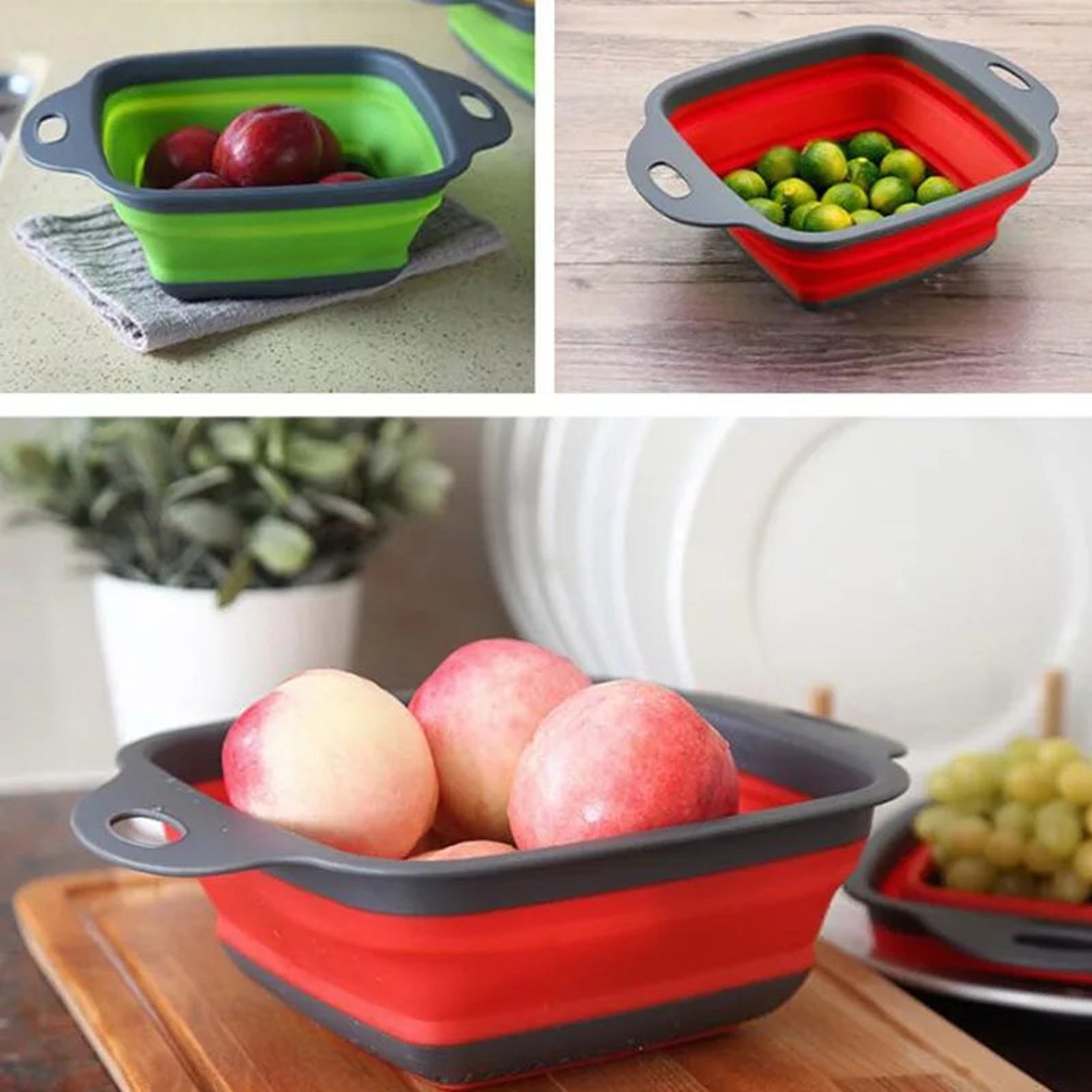 Foldable Fruit Vegetable Washing Basket Strainer Portable Etsy