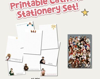 Druckbare katholische thematische Notizblöcke | Schreibwaren | DIN A5 Briefpapier | 8 Designs