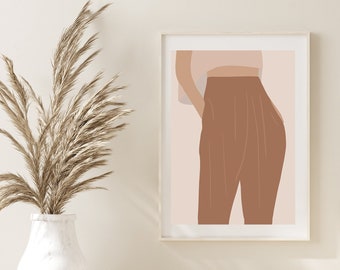 Donna,Boho,Ragazza Hippie,Stampa,Donna Boho,Stampa di moda, Stampabile,Arte della parete,Moderno,Poster femminile,Astratto,Stampa femminista,Stampa in terracotta,