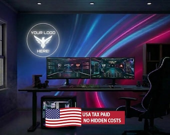Benutzerdefinierte Gamer Wallpaper | Neon Cyberpunk Gaming Zimmer Dekor (Peel and Stick)