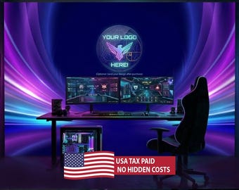 Benutzerdefinierte Gamer Wallpaper | Neon Cyberpunk Gaming Zimmer Dekor (Peel and Stick)