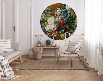 Vintage Blume,Vintage Kunst,Digitaldruck,Poster,printable,Kreis Digitaldruck,Dutch Flower Art,große Blume,dunkle Pflanze,wilde Blume