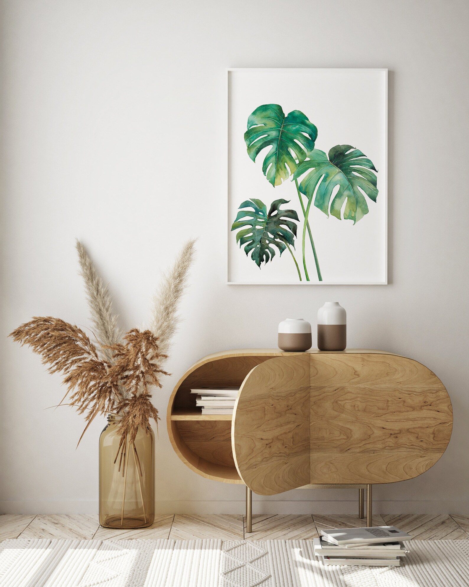Monstera Wall Art Tropical Wall Decor Plant Leaves Print Etsy