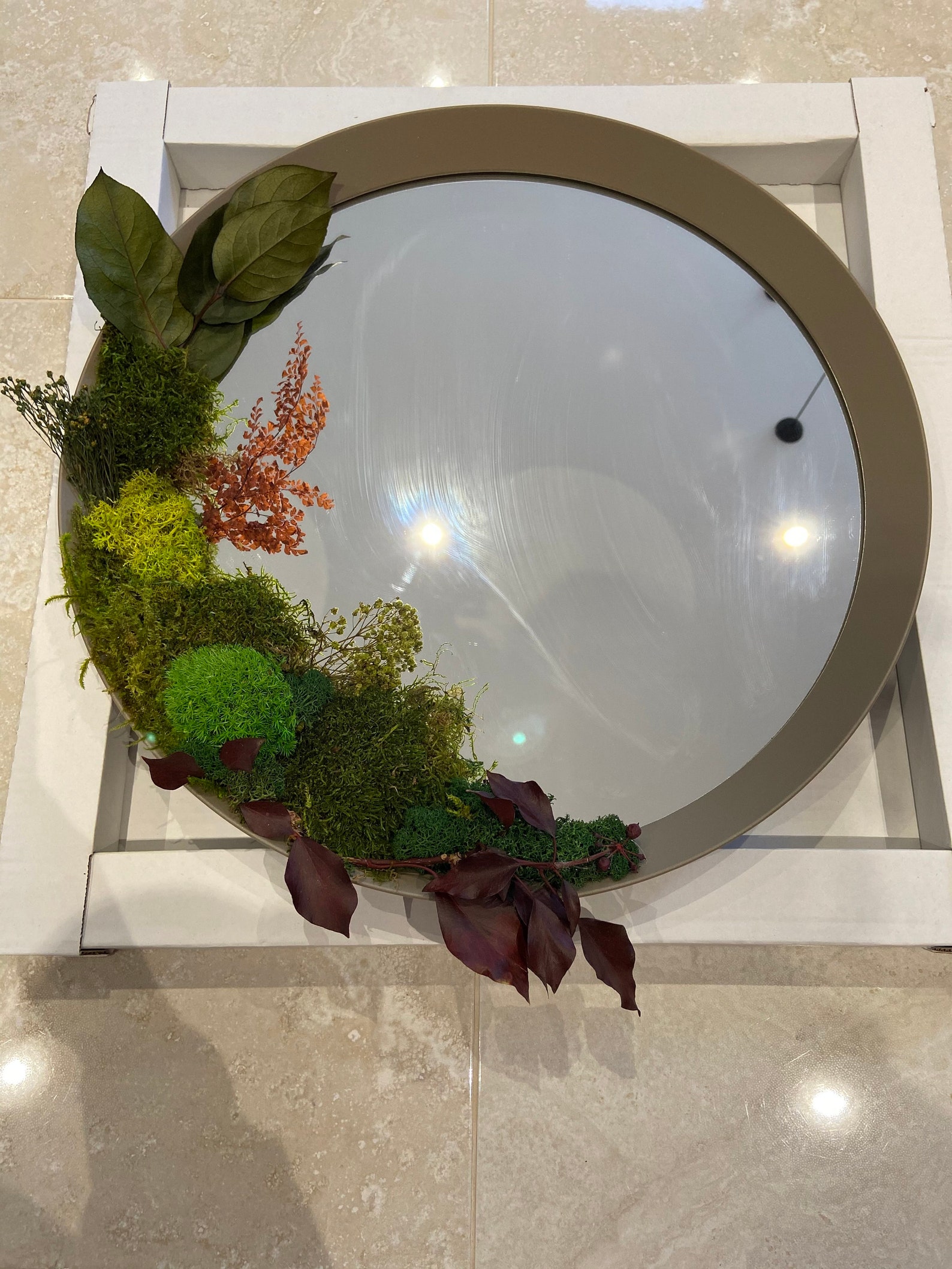 Mirror with Moss Art Moss Wall Art Moss Art Preserved Moss Etsy