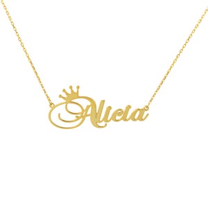 Benutzerdefinierte Namen Halskette, personalisierte Name Halskette, Kronen Halskette, personalisierte Geschenke für sie, Brautjungfer Geschenke, Geschenk zum Valentinstag