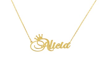 Custom Name Necklace , Personalized Name Necklace ,Crown necklace ,Personalized gifts for Her, Bridesmaid Gifts, Valentine's Day Gift