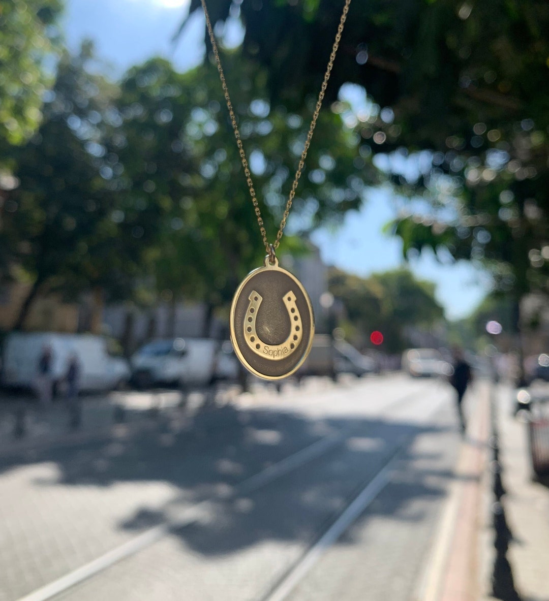 Horseshoe Name Necklace , Custom Horseshoe Necklace , Horse Gifts for