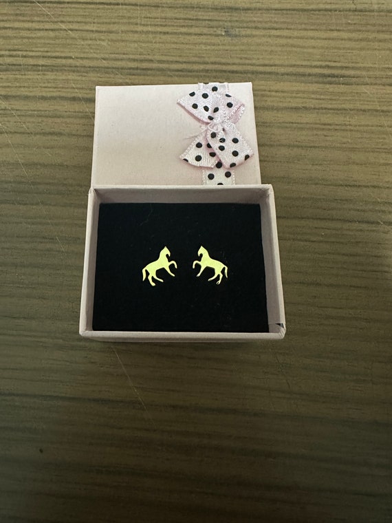 Orecchini a cavallo per ragazze in argento sterling 925 oro rosa Orecchini a cerchio cavallo animale piccoli orecchini a cerchio gioielli regalo per donne bambini, Argento sterling