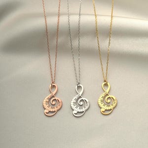 14k Treble Clef Necklace - Treble Clef Jewelry - Music Note Necklace - Dainty Instrumental Necklace for Music Lovers - Music Teacher Gift