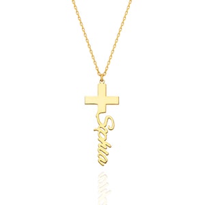Gift Cross Necklace, Gold Pendant Cross Necklace, Necklace for Women, Gift for Her, Gold Filled Cross Necklace, Gold Cross Necklace, Gift