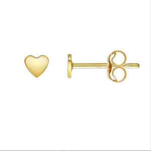 14k Solid Gold Tiny Heart Stud Earrings , Tiny Heart Studs , Heart Stud Earring , Solid Gold Heart Earrings , Delicate Heart Earrings