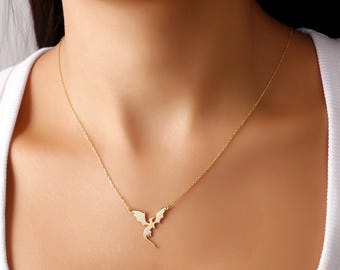 14k gouden handgemaakte zilveren drakenketting - 925 zilveren drakenketting - unieke fantasie-sieraden-14 kt gouden drakenketting-middeleeuwse sieraden