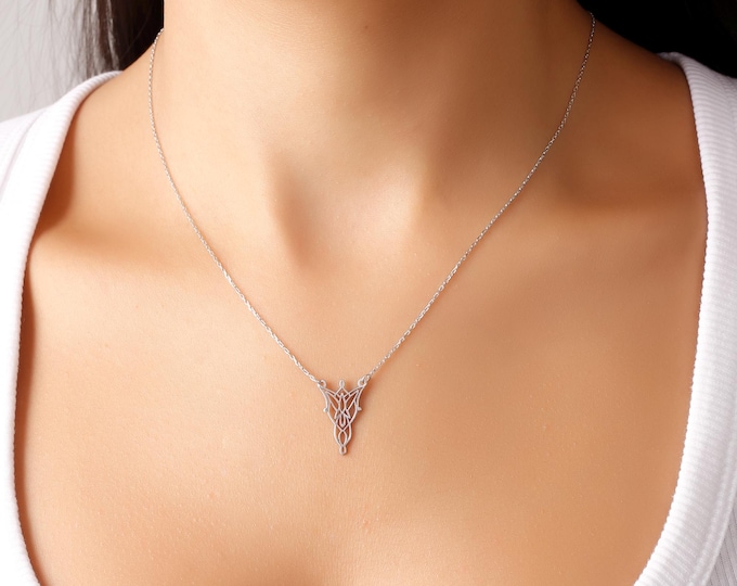 14k Arwen Necklace - Eflique Evenstar Necklace - Arwen Evenstar - Arwen Evenstar Necklace - Elves, Galadriel - Christmas Gift