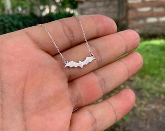 14k Gold Bat Necklace - Tiny Gold Bat Necklace - Bat Jewelry - Gothic Bat Necklace - Silver Bat Necklace - Sterling Silver Bat Necklace