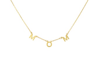 MOM Buchstaben Halskette - MAMA Buchstaben Halskette - Zierliche Mama Halskette -Mütter Halskette • Geschenk für Mama • Muttertagsgeschenk - Mama Geschenk