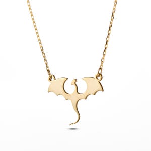 925 Silver Dragon Necklace,Fantasy Necklace,Dragon Jewelry,Gold Dragon Pendant,Goth Necklace,Medieval Jewelry,14k Solid Gold Dragon Necklace