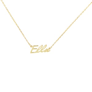 Personligt namnhalsband, Anpassat namnhalsband, Namnhalsband med manus, Silvernamnhalsband, Gåva till henne, Brudtärnepresent, Halsband till henne