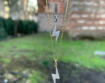 Collier Tiny Lightning Bolt, Collier Lightningbolt, Collier Lightning, Collier Flash, Pendentif Lightning, Collier Lightning, Bijoux Lightning