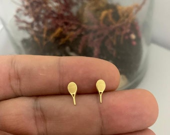 14K Gold Tennis Racket Earrings ,Tennis Stud Earrings , Racket Earrings ,Silver Tennis Earrings,Tennis Earrings for Women ,Tennis Team Gifts
