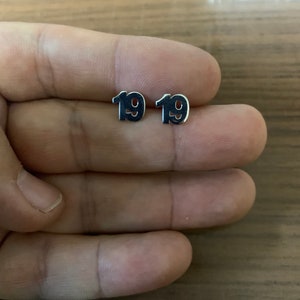 Custom Stud Earrings , Custom Birthday Date Stud Earrings, Custom Number Earrings, Birthday Gifts For Her,Football Number Earring image 10