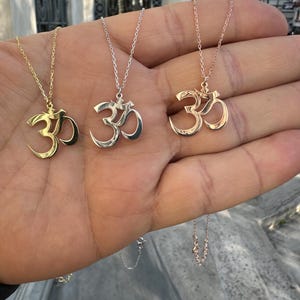 ॐ -14k Solid Gold Om Necklace - 925 Sterling Silver Yoga Necklace -Inspirational Necklace-Aum Necklace - Dainty Om Necklace - Yoga Jewelry-ॐ