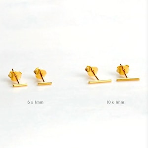 14k Solid Gold Tiny Bar Stud Oorbellen - Minimalistische 14K Gold Bar Stud Oorbellen - Sterling Silver Bar Oorbellen - Sierlijke Bar Stud Oorbellen