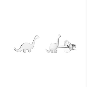 Orecchini a bottone con dinosauro minuscolo, orecchini a bottone con dinosauro in oro 14k, orecchini a bottone minuscoli, orecchini a bottone con dinosauro in argento sterling