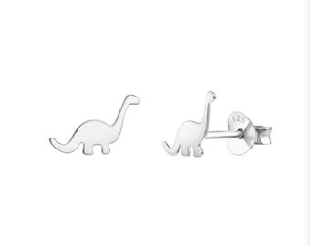 Tiny Dinosaur Stud Earrings , 14k Gold Dinosaur Stud Earrings ,  Teeny Tiny Stud Earrings , Sterling Silver Dinosaur Stud Earrings