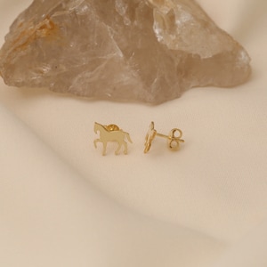 14k Gold Horse Stud ,Silver Horse Earrings , Silver Horse Stud ,  Horse Lover Gift ,Cute Fun Animal ,14k Gold Horse Earrings,Animal Earrings