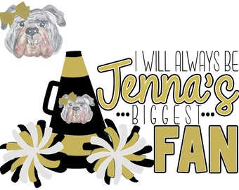 Custom Biggest Fan Bulldog Sublimation