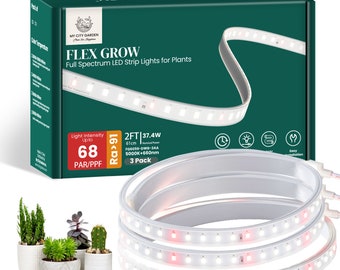 FLEX GROW, High Output 360 Degrees Bendable LED Grow Light for Seeds, Vegetables, Houseplants & Succulents, 3 pcs set, 5000K+660nm