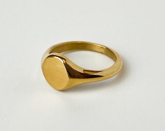 Mini 18k Gold Plated Signet Ring For Men