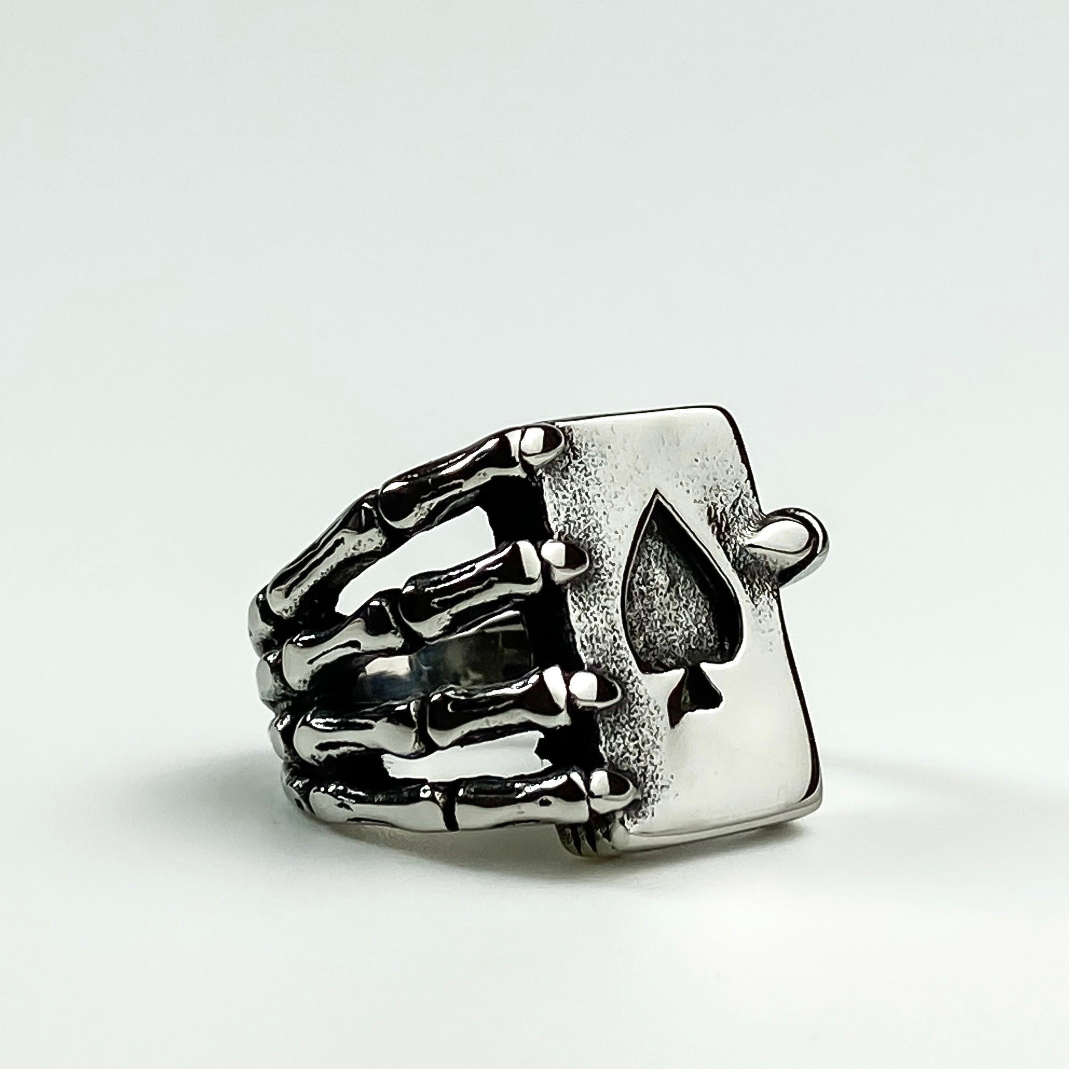 Stainless Steel Skeleton Ring Halloween Skeleton Hand Rings For Men Women  Halloween Lovely Heart Open Rings For Women Men - AliExpress