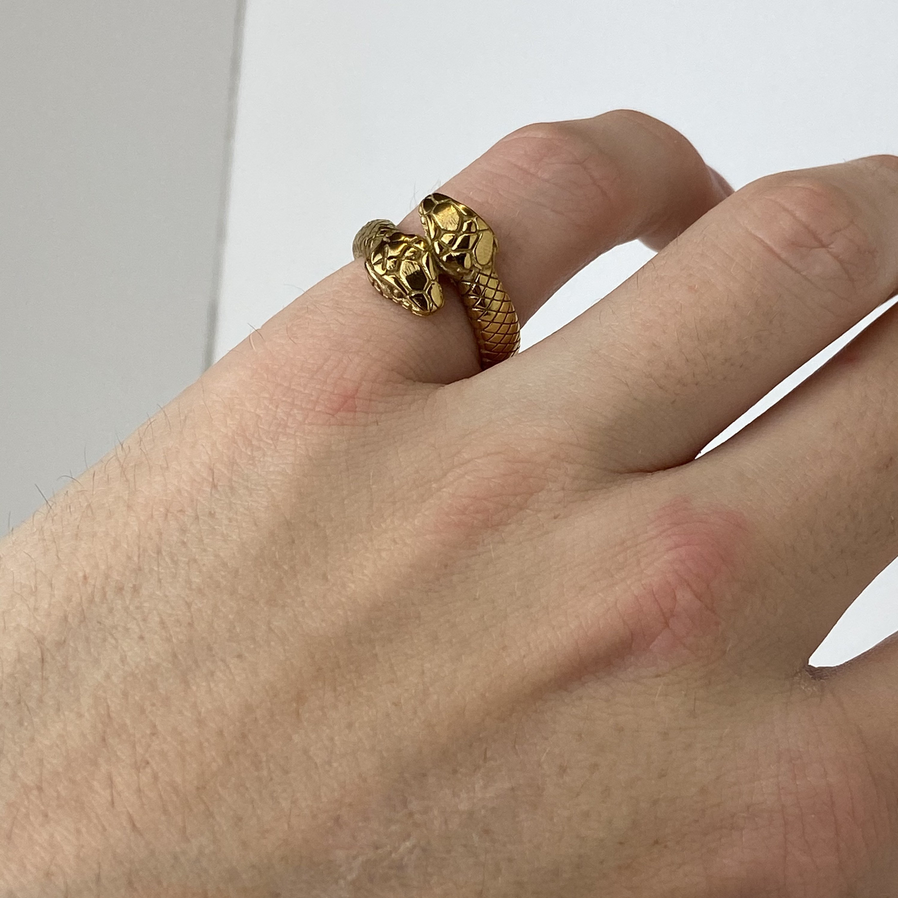 Double Headed Snake Gold Band Ring Mens Ring Rings for men Etsy
