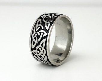 Glitzs Jewels Sterling Silver Celtic Design Ring 9mm Choose Your Color Glitzs Jewels Sterling Silver Celtic Design Ring 9mm Choose Your Color