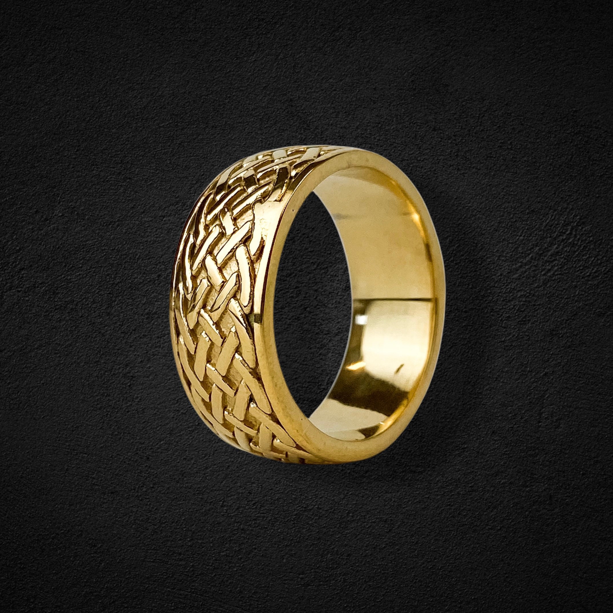 HAMMERED CELTIC RING Silver & 10k Gold Keith Jack Eternity Mens Ring
