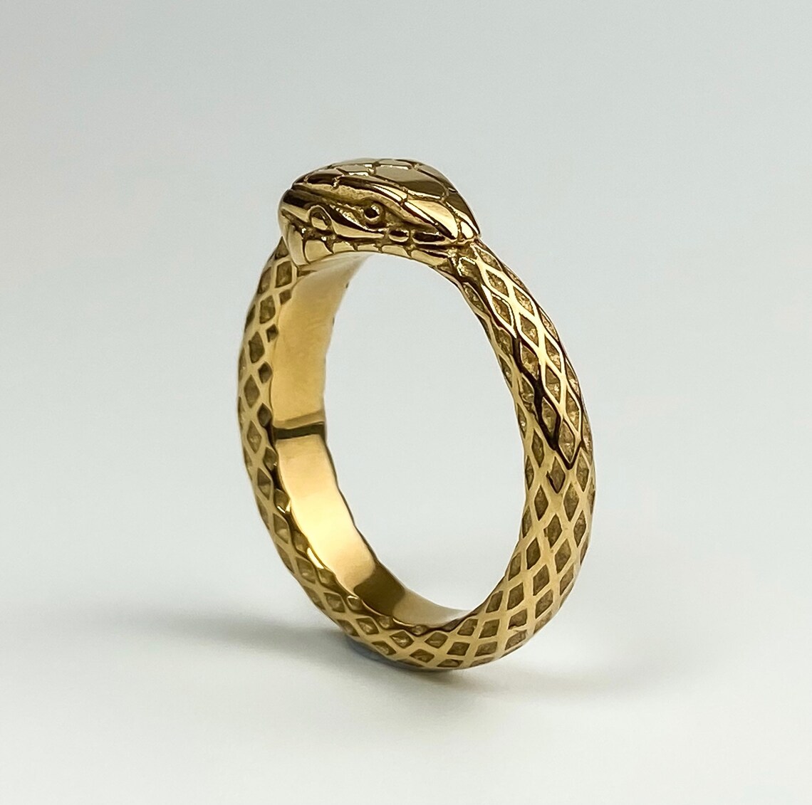 Mens Gold Snake Ring 18K Gold Ring Man Ring Male Ring Etsy