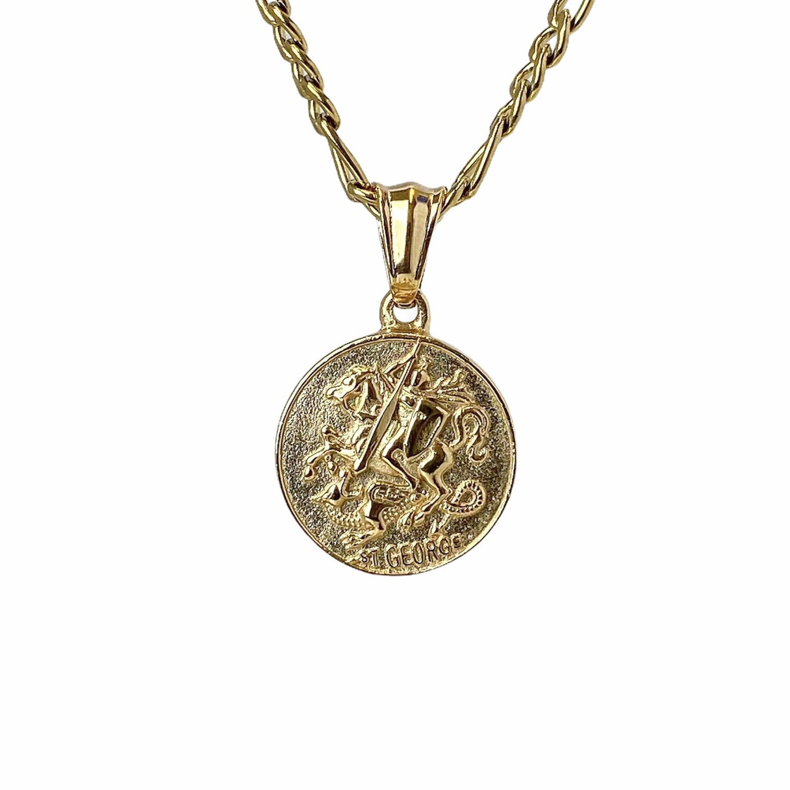 St George 18k Gold Plated Pendant Necklace for Men and Women - Etsy