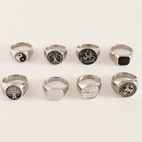 Mens Signet Rings - Silver Signet Rings For Men