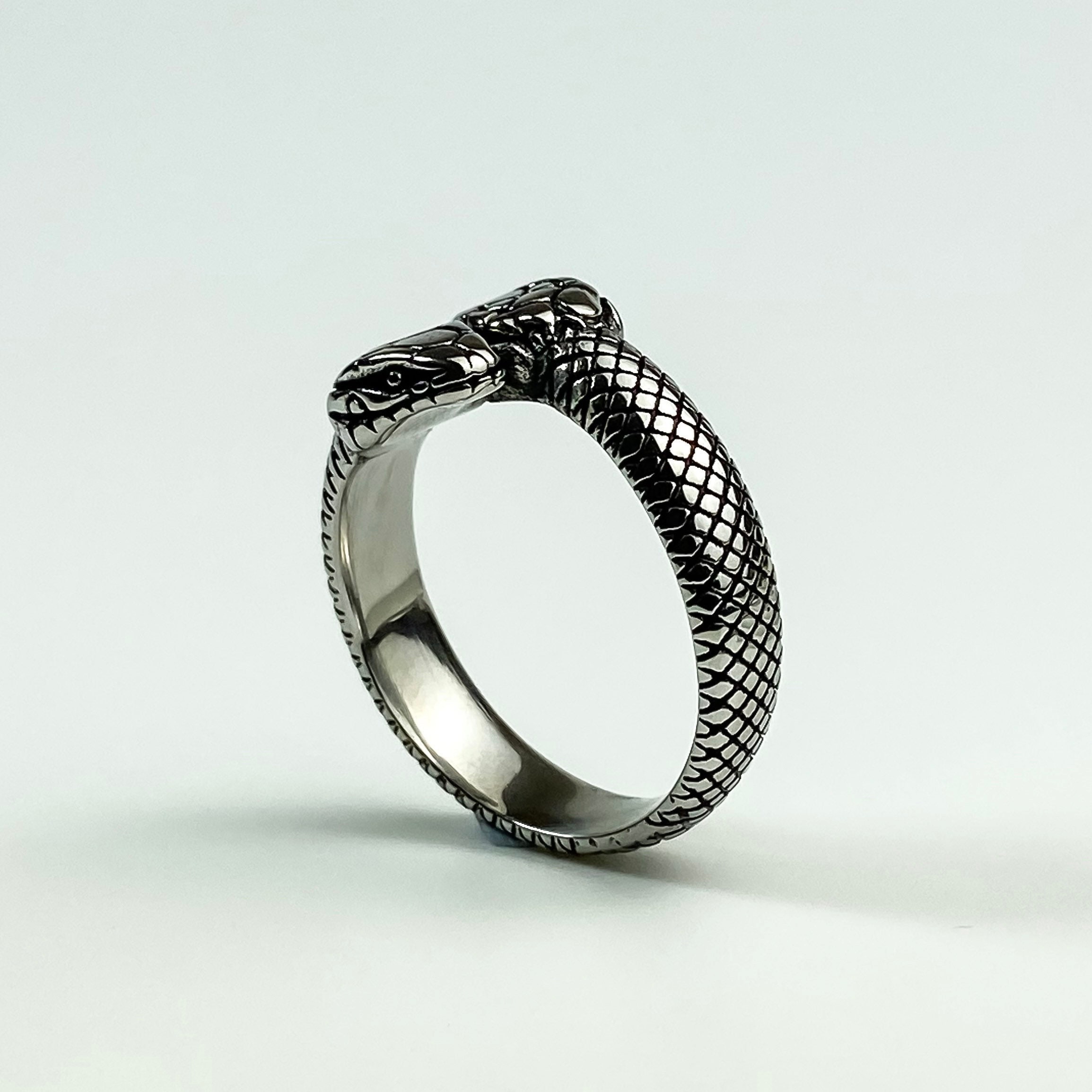 Mens Snake Ring Silver Snake Ring Mens Snake Ring Man Ring Etsy
