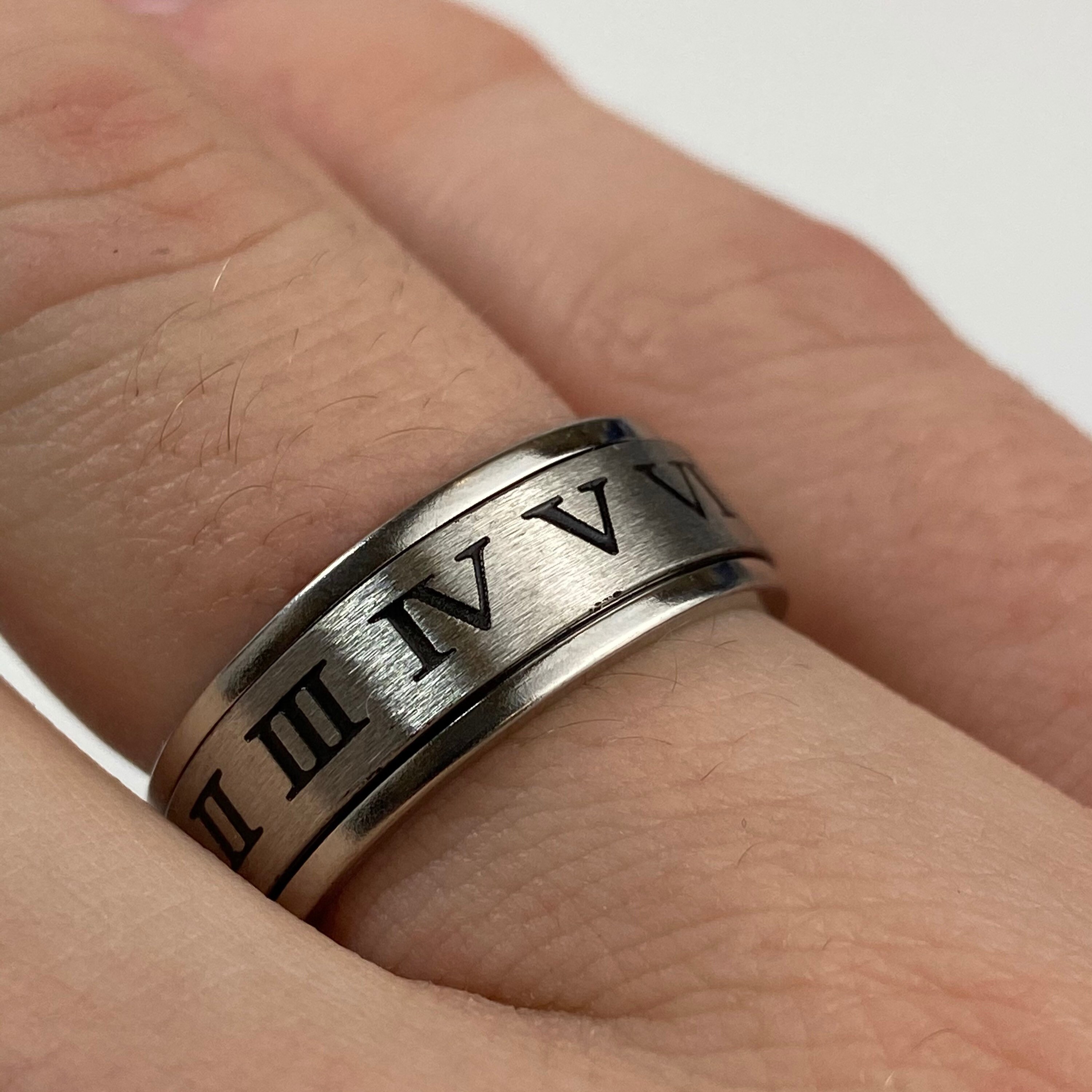 Mens Roman Numeral Band Ring Mens Spinning Ring Rings for Etsy