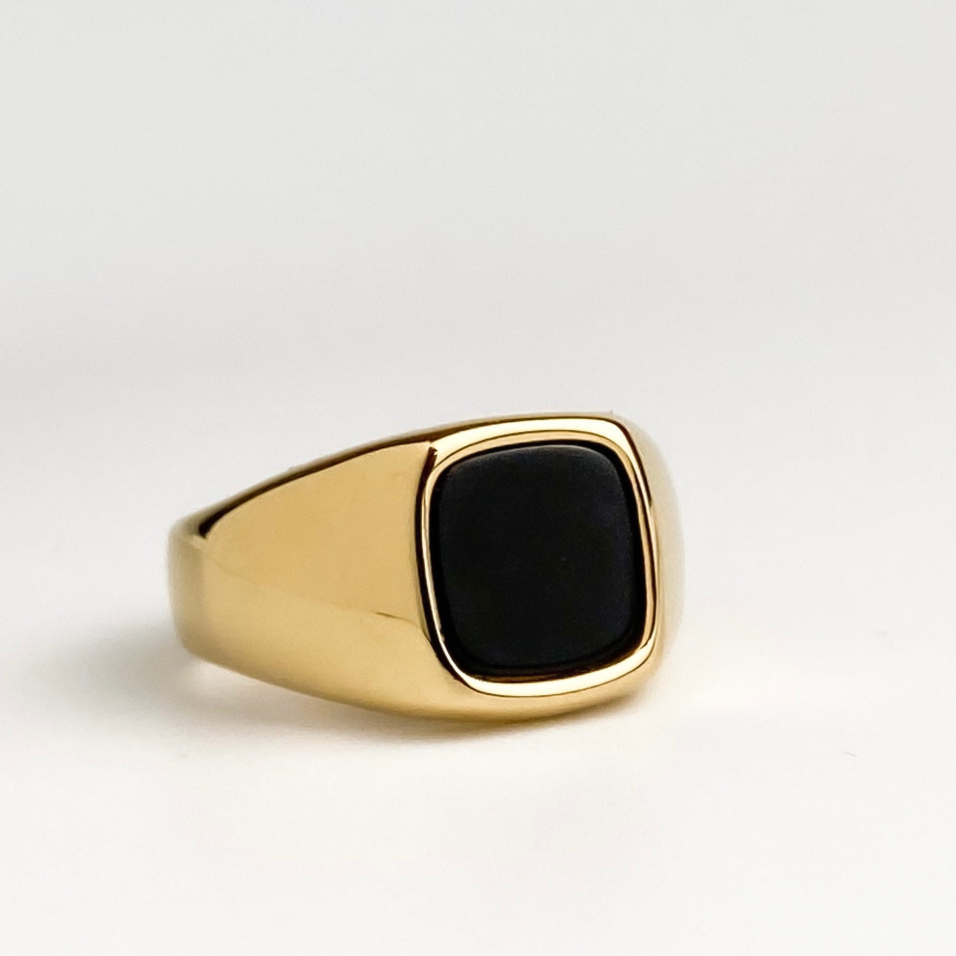 Adi Paz Men's 14K Gold Onyx Signet Ring 