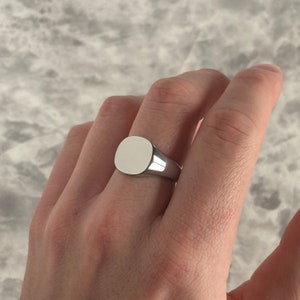 Chunky Signet Ring Mens Large Silver Signet Ring image 5