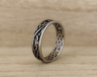 Engraved Silver Ring For Men