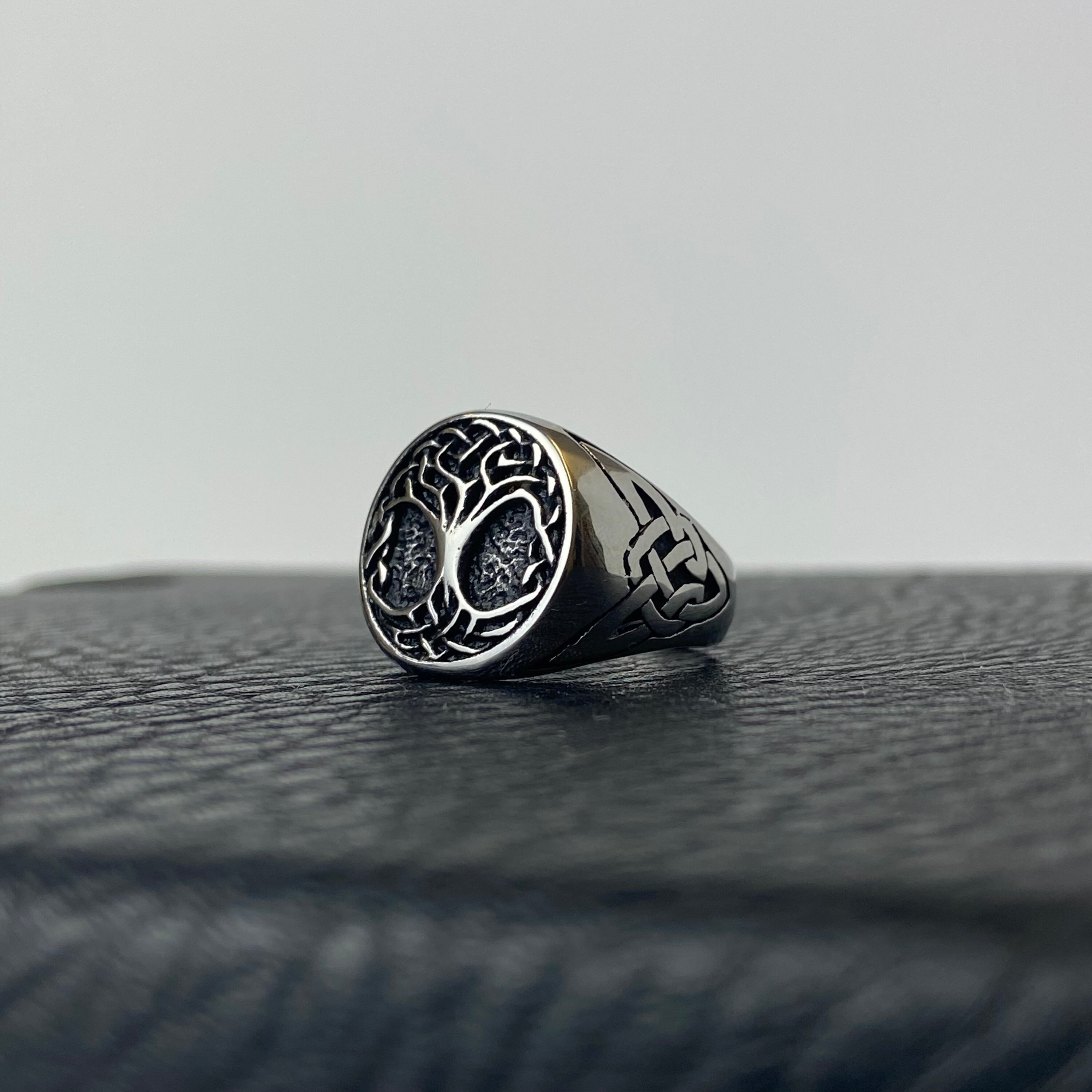 Tree Of Life Celtic Signet Ring Silver Trinity Knot Signet | Etsy
