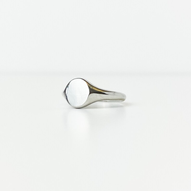 Mens Silver Mini Signet Ring image 4