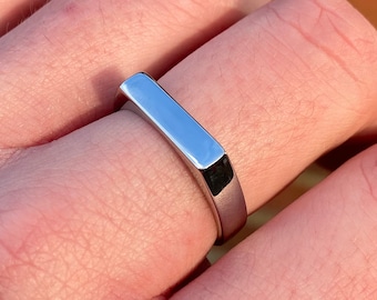 Minimal Signet Ring, Signet Ring, Mens Silver Signet, Rings For Men, 19Links